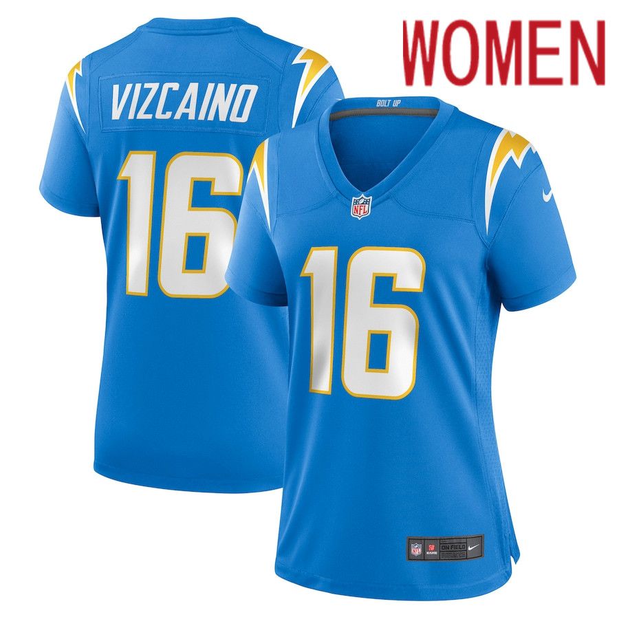 Women Los Angeles Chargers 16 Tristan Vizcaino Nike Powder Blue Nike Game NFL Jersey